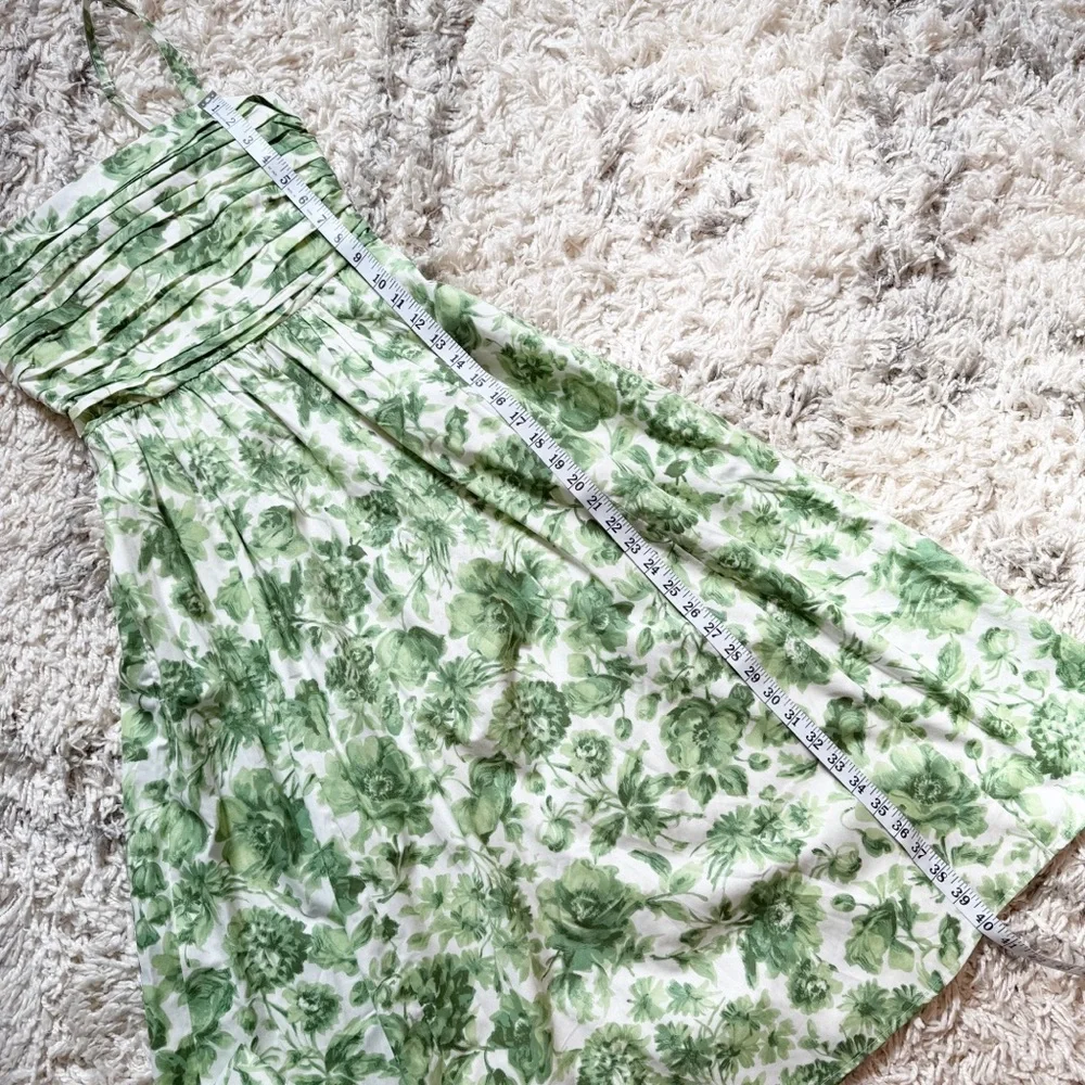 Abercrombie & Fitch | Emerson Poplin Wide Strap Midi Dress green floral Small - Picture 10 of 11